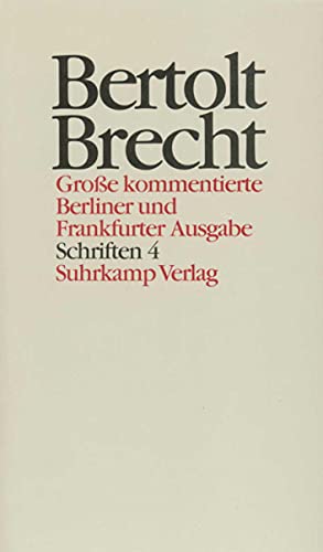 9783518400241: Werke. Groe kommentierte Berliner und Frankfurter Ausgabe.: Schriften IV: Texte zu Stcken: Bd. 24