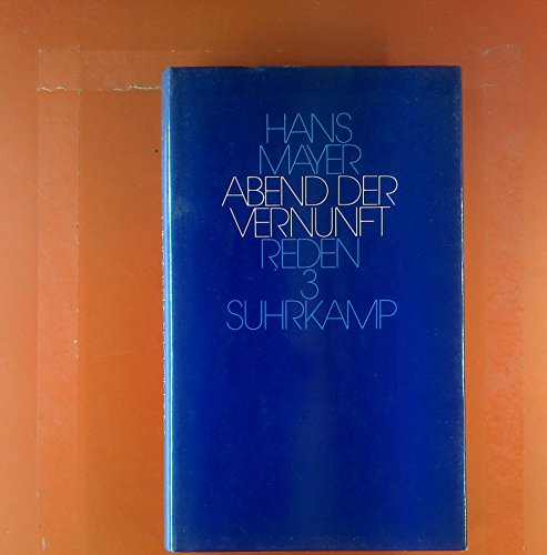 9783518403006: Abend der Vernunft: Reden und Vorträge, 1985-1990 (German Edition)