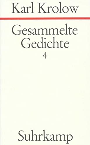 Gesammelte Gedichte IV: 4: Gesammelte Gedichte 4 (9783518408452) by Krolow, Karl