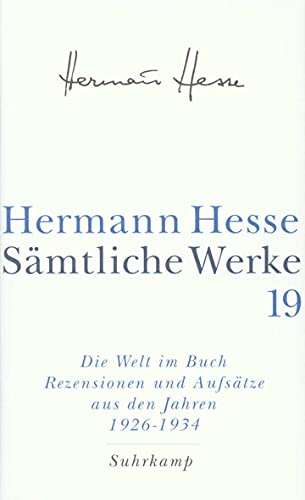 9783518411193: Die Welt im Buch 4. Rezensionen und Aufstze aus den Jahren 1926 - 1934: Smtliche Werke in 20 Bnden und einem Registerband Band 19