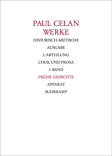 Imagen de archivo de Celan, P: Werke 1.1/1.2 (2 Bde) a la venta por Blackwell's