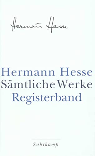 9783518415818: Smtliche Werke in 20 Bnden: Registerband: 21