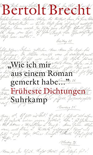 9783518417676: 'Wie ich mir aus einem Roman gemerkt habe...': Frheste Dichtungen