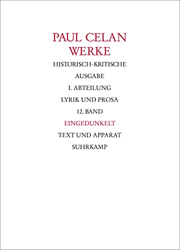 Imagen de archivo de Celan, P: Werke. Historisch-kritische Ausgabe. I. Abteilung: a la venta por Blackwell's