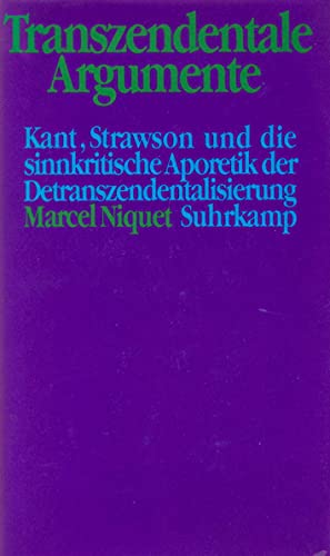 9783518580967: Niquet, M: Transzendent. Argumente