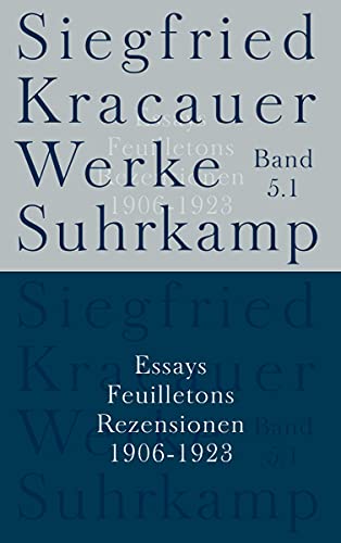 9783518583456: Siegfried Kracauer Werke Suhrkamp - Essays, Feuilletons, Rezensionen - Band 5.1