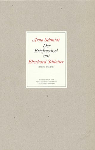 Beispielbild fr Schmidt: Briefwechsel III/Schlotter zum Verkauf von Blackwell's