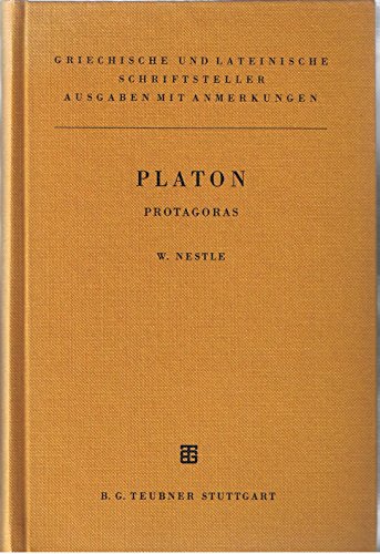 Protagoras. Hrsg. u. erklärt v. Wilhelm Nestle. - Platon