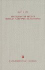 Studies in the text of Seneca's Naturales quaestiones