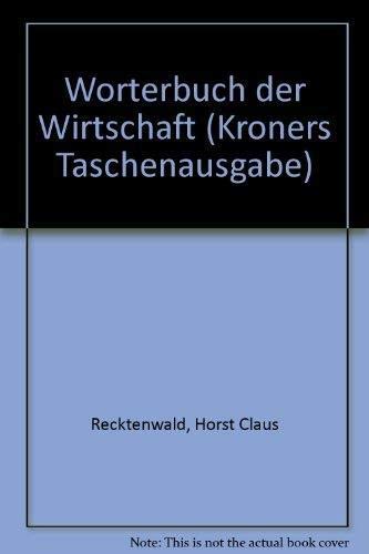 Wörterbuch der Wirtschaft., Kröners Taschenausgabe.