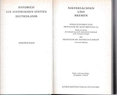 Handbuch der historischen Stätten Deutschlands II / Niedersachsen und Bremen. - Unknown Author