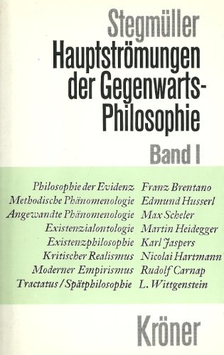 Imagen de archivo de Hauptstrmungen der Gegenwartsphilosophie. Band 1 a la venta por Antiquariat Walter Nowak