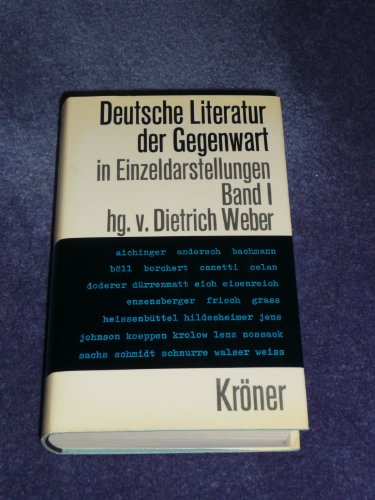 Beispielbild fr Deutsche Literatur der Gegenwart in Einzeldarstellungen I. zum Verkauf von Versandantiquariat Felix Mcke