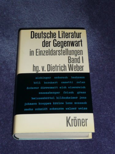 Imagen de archivo de Deutsche Literatur der Gegenwart in Einzeldarstellungen I. a la venta por Versandantiquariat Felix Mcke