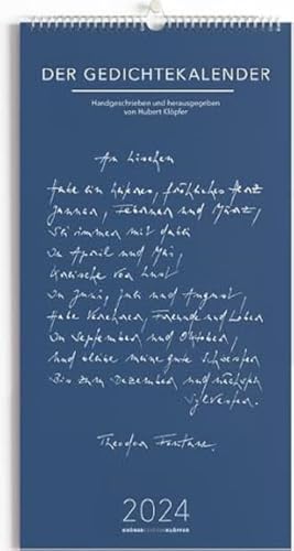 Beispielbild fr Der Gedichtekalender 2024: Handgeschrieben und herausgegeben von Hubert Klpfer (Edition Klpfer) zum Verkauf von medimops