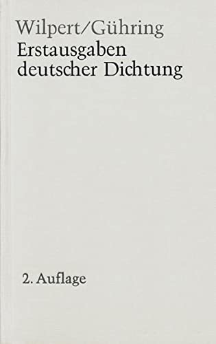 9783520809025: Erstausgaben deutscher Dichtung: Eine Bibliographie zur deutschen Literatur 1600 - 1990