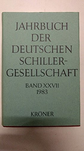 Beispielbild fr Jahrbuch der Deutschen Schiller-Gesellschaft Band XXVII 1983 zum Verkauf von Alphaville Books, Inc.