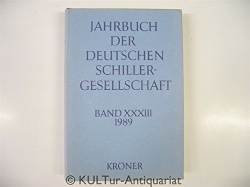 Beispielbild fr Jahrbuch der Deutschen Schillergesellschaft, Bd.33, 1989 zum Verkauf von Ammareal