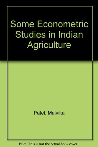 Stock image for Some Econometric Studies in Indian Agriculture for sale by Hackenberg Booksellers ABAA