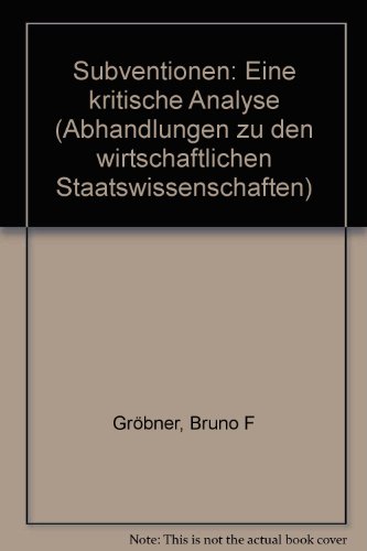 Subventionen eine kritische Analyse