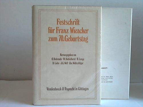 Stock image for Festschrift fr Franz Wieacker zum 70. Geburtstag. for sale by Antiquariat & Verlag Jenior