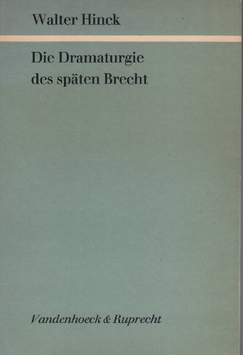 Beispielbild fr Die Dramaturgie des spten Brecht. Palaestra Band 229 zum Verkauf von Hylaila - Online-Antiquariat