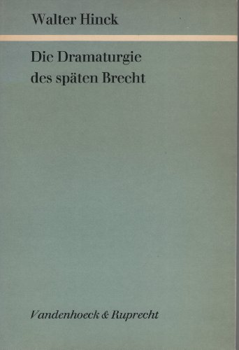 9783525205372: Die Dramaturgie des spten Brecht (Palaestra)