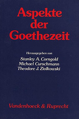 Stock image for Aspekte der Goethezeit (German Edition) for sale by Better World Books: West