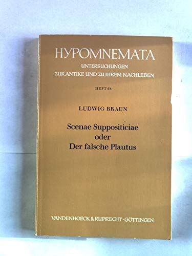 9783525251607: Scenae suppositicae, oder Der falsche Plautus (Hypomnemata ; Hft 64)