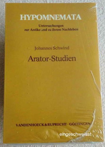 Stock image for Arator-Studien (Hypomnemata) (German Edition) for sale by Murphy-Brookfield Books