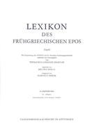 Imagen de archivo de Lexikon des fr|hgriechischen Epos Lfg. 05 a la venta por ISD LLC