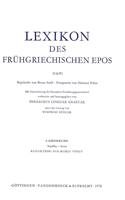 Imagen de archivo de Lexikon des frhgriechischen Epos 9. Lieferung a la venta por text + tne