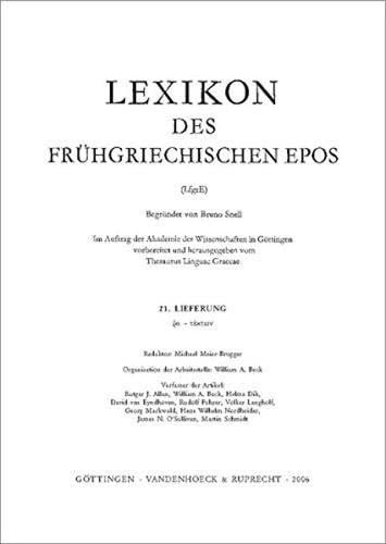 Imagen de archivo de Lexikon des fr|hgriechischen Epos Lfg. 21 a la venta por ISD LLC