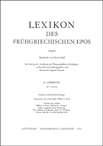 Beispielbild fr Lexikon des frhgriechischen Epos (LfgrE). 24. Lieferung. zum Verkauf von SKULIMA Wiss. Versandbuchhandlung