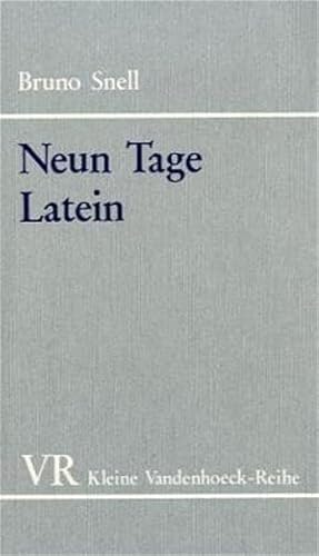 Stock image for Neun Tage Latein. Plaudereien for sale by medimops