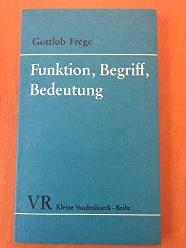 9783525333778: Funktion, Begriff, Bedeutung