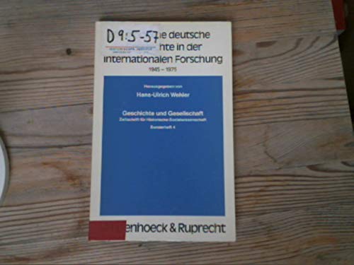 9783525364031: Die moderne deutsche Geschichte in der internationalen Forschung: 1945-1975 (Geschichte und Gesellschaft. Sonderheft)