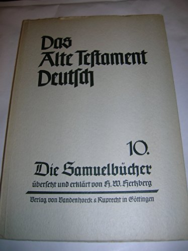 9783525511428: Die Samuelbucher: 10 (Das Alte Testament Deutsch. Atd. Kartonierte Ausgabe)