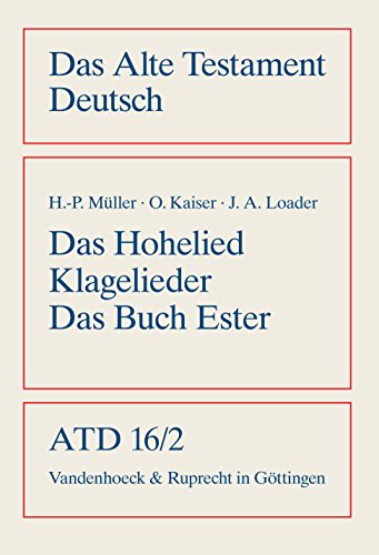Beispielbild fr Das Hohelied, Klagelieder, Das Buch Ester. zum Verkauf von Antiquariat Alte Seiten - Jochen Mitter