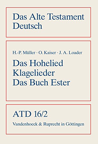 Beispielbild fr Das Alte Testament Deutsch (ATD), Tlbd.16/2, Das Hohelied (Das Alte Testament Deutsch: Neues Gttinger Bibelwerk) zum Verkauf von Armoni Mediathek