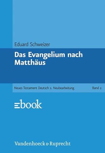 Beispielbild fr Das Neue Testament Deutsch (NTD), 11 Bde. in 13 Tl.-Bdn., Bd.2, Das Evangelium nach Matthus zum Verkauf von medimops