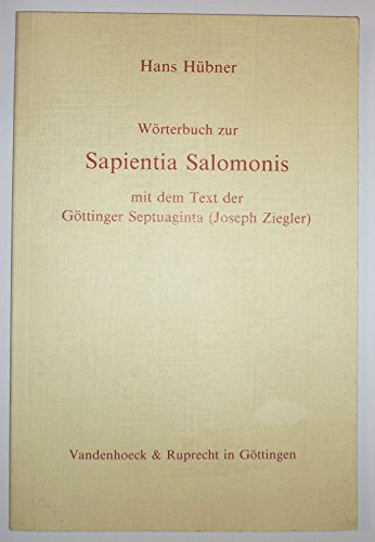 Imagen de archivo de Worterbuch zur Sapientia Salomonis a la venta por ISD LLC