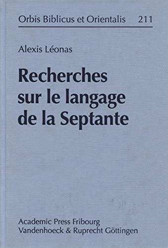 Stock image for Recherches sur le langage de la Septante for sale by ISD LLC
