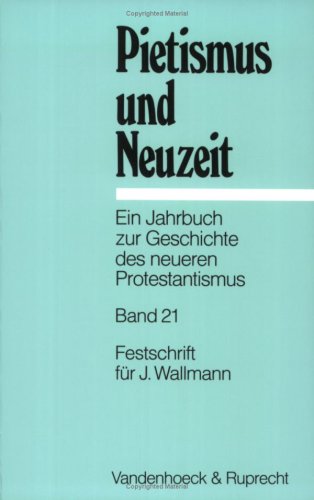 Beispielbild fr Pietismus und Neuzeit. Ein Jahrbuch zur Geschichte des neueren Protestantismus BAND 21 : 1995. Festschrift fr Johannes Wallmann zum 65. Geburtstag von Martin Brecht, Friedrich de Boor, Rudolf Dellsperger, Ulrich Gbler, Hartmut Lehmann, Arno Sames, Hans Schneider, Udo Strter, Johannes Wallmann (Herausgeber) Inhalt: Oswald Bayer: Das Wunder der Gottesgemeinschaft. Eine Besinnung auf das Motiv der "unio" bei Luther und im Luthertum / Hans Schneider: Johann Arndts "verschollene" Frhschriften / Katharina Bethge und Erika Schulz: Epistolae Theologicae - Eine Quelle zur Erforschung von Leben und Werk Abraham Calovs / Hartmut Lehmann: Vorberlegungen zu einer Sozialgeschichte des Pietismus im 17./18. Jahrhundert / Reinhard Schwarz: Der Satz "Ich bin Christus" im Kontext der Unio mystica. Die Rezeption eines Luther-Textes durch Philipp Jakob Spener / Markus Matthias: Mutua consolatio sororum - Die Briefe J. E. v. Merlaus an Elisabeth v. Sachsen-Zeitz / Klaus vom Orde: Zur Ehre Gottes und zu zum Verkauf von BUCHSERVICE / ANTIQUARIAT Lars Lutzer