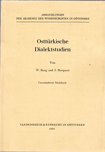 Beispielbild fr Osttrkische Dialektstudien (Vortragsreihe Der Nieders.landesregierung, Band 13) zum Verkauf von Norbert Kretschmann