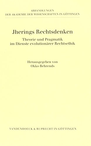 9783525823415: Jherings Rechtsdenken: Theorie und Pragmatik im Dienste evolutionrer Rechtsethik (Sammlung Vandenhoeck)