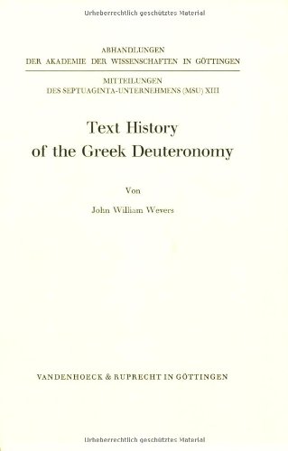 Beispielbild fr Text History of the Greek Deuteronomy. zum Verkauf von Antiquariat Kai Gro
