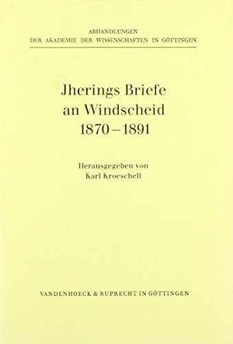 9783525824559: Jherings Briefe an Windscheid 1870-1891 (Orbis Biblicus Et Orientalis)