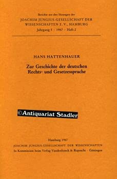 Imagen de archivo de Zur Geschichte der deutschen Rechts- und Gesetzessprache. (Jg. 5 (1987). Heft 2) a la venta por medimops