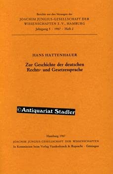 Stock image for Zur Geschichte der deutschen Rechts- und Gesetzessprache. (Jg. 5 (1987). Heft 2) for sale by medimops